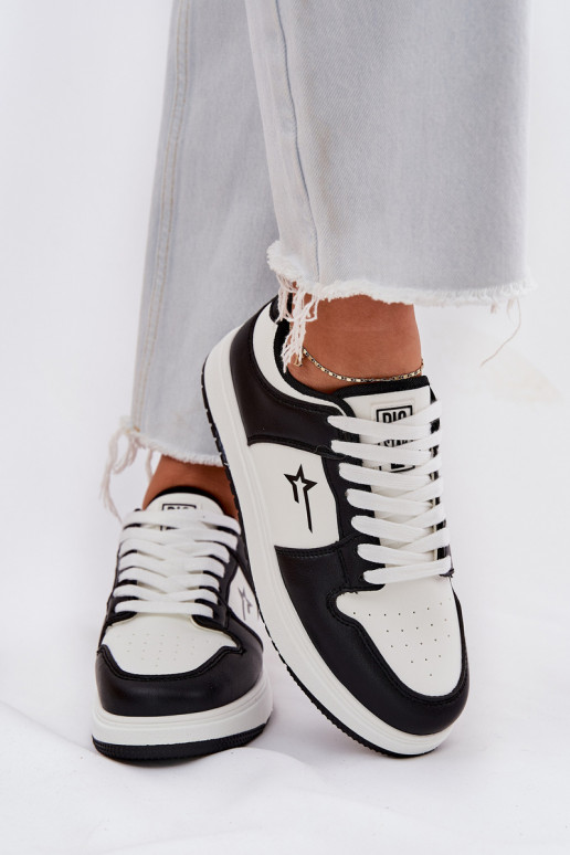 Sneakers modelio batai Moteriškas Big Star RR274A240 HI-POLY SYSTEM Baltos-juodos spalvos