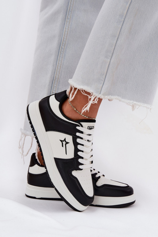 Sneakers modelio batai Moteriškas Big Star RR274A240 HI-POLY SYSTEM Baltos-juodos spalvos