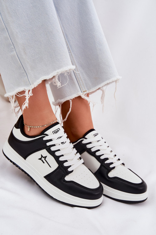 Sneakers modelio batai Moteriškas Big Star RR274A240 HI-POLY SYSTEM Baltos-juodos spalvos