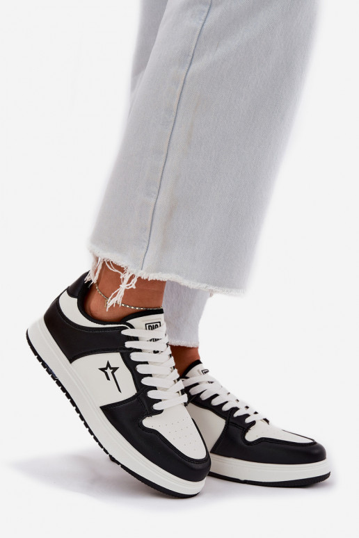 Sneakers modelio batai Moteriškas Big Star RR274A240 HI-POLY SYSTEM Baltos-juodos spalvos