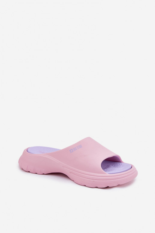 Lengvos šlepetės Moteriškos šlepetės Big Star RR274A587 rožinės spalvos