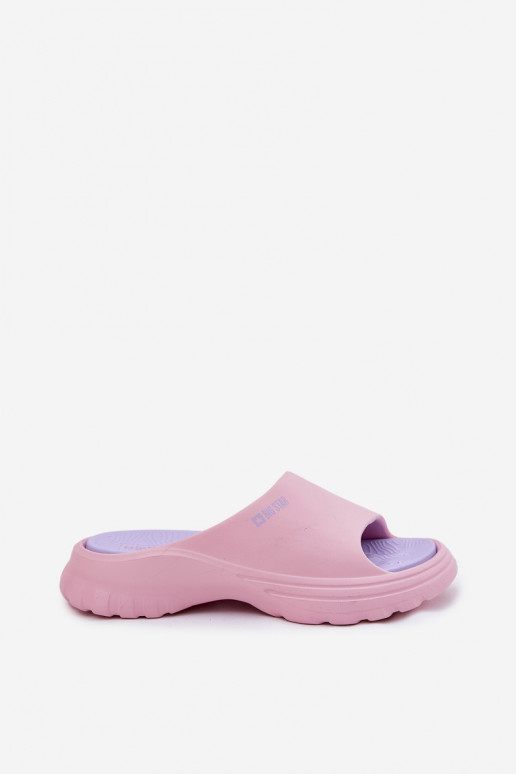 Lengvos šlepetės Moteriškos šlepetės Big Star RR274A587 rožinės spalvos