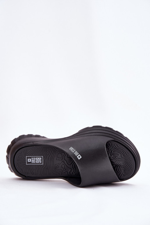 Lengvos šlepetės Moteriškos šlepetės Big Star RR274A577 juodos spalvos