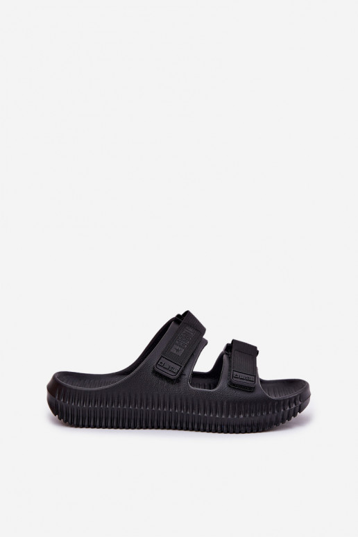 Lengvos šlepetės Moteriškos šlepetės Z su limpančiu užsegimuami Big Star RR274A527 juodos spalvos