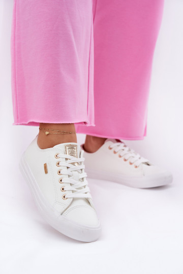 Moteriški balti laisvalaikio bateliai iš dirbtinės odos Big Star RR274748