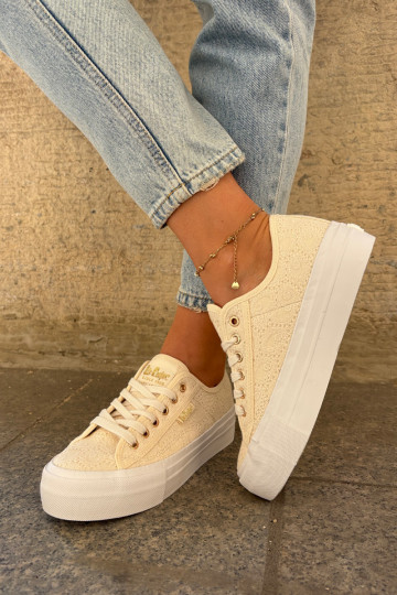 Laisvalaikio bateliai su nėriniais Lee Cooper LCIN-25-31-3440L smėlio spalvos