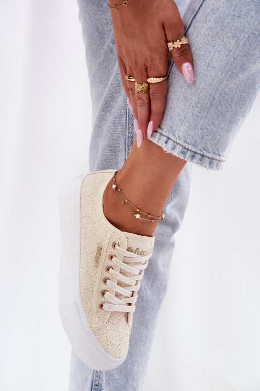 Laisvalaikio bateliai su nėriniais Lee Cooper LCIN-25-31-3440L smėlio spalvos Laisvalaikio bateliai su nėriniais Lee Cooper LCIN-25-31-3440L smėlio spalvos