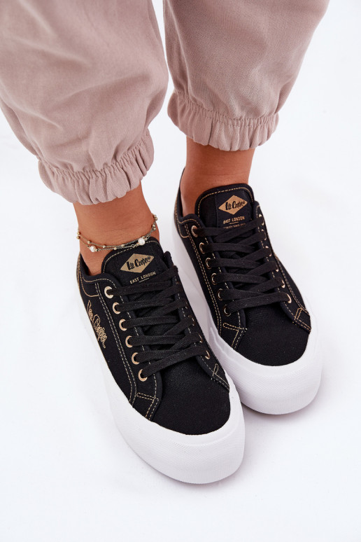 Tekstiliniai sportbačiai su platforma Lee Cooper LCIN-25-31-3431L juodos spalvos Tekstiliniai sportbačiai su platforma Lee Cooper LCIN-25-31-3431L juodos spalvos