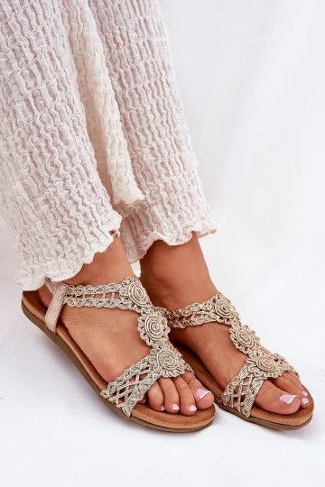 Lygiapadės basutės moterims Z KoronkoĮym Pavyzdys Artiker 56C1281 aukso spalvos