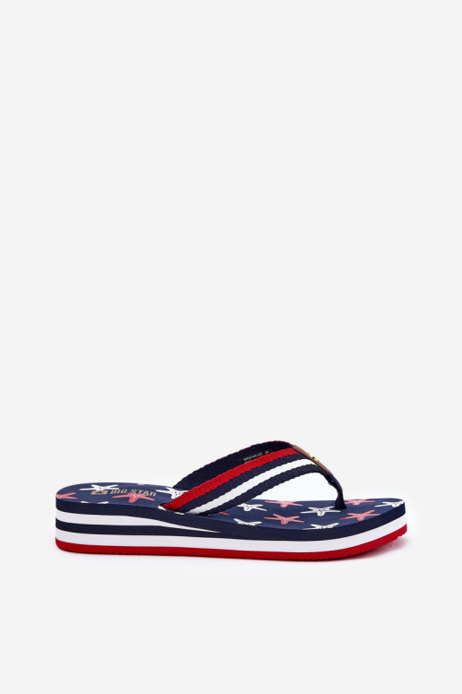 Šlepetės Šlepetės Moteriškas Ant pleišto Big Star RR274A127 tamsiai mėlynos spalvos