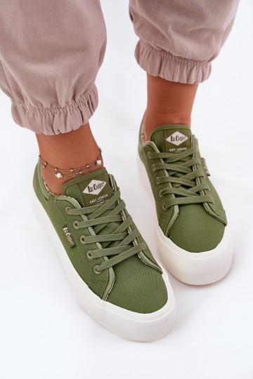 Laisvalaikio bateliai su platforma Lee Cooper LCIN-25-31-3449L žalios spalvos
