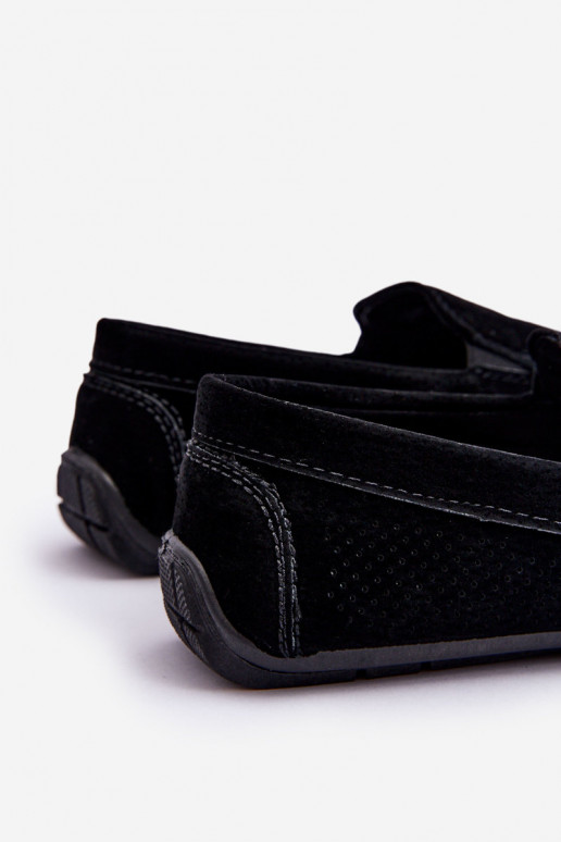 Vyriški Klasikiniai zomšiniai mokasinai juodos spalvos Felixo