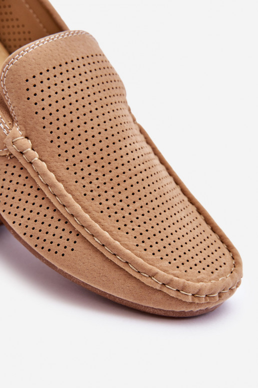 Vyriški Klasikiniai zomšiniai mokasinai smėlio spalvos Felixo