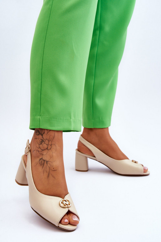 Tai turidingi Oda Aukštakulniai sandalai smėlio spalvos Hette