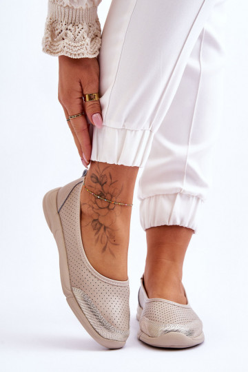 Oda Moteriškas Ažūrinės balerinos smėlio spalvos Lucy