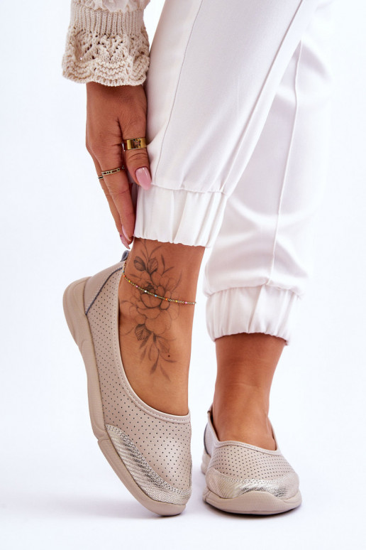 Oda Moteriškas Ažūrinės balerinos smėlio spalvos Lucy