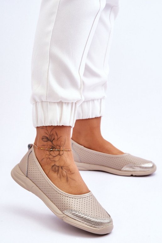 Oda Moteriškas Ažūrinės balerinos smėlio spalvos Lucy