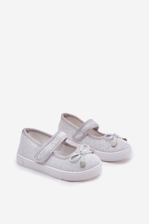 vaikiškos balerinukės su kaspinais sidabro spalvos Amirinas