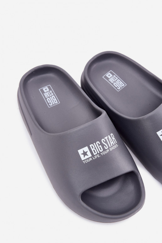 Lengvos šlepetės Šlepetės Vyriški Z Logo Big Star RR174A013 pilkos spalvos