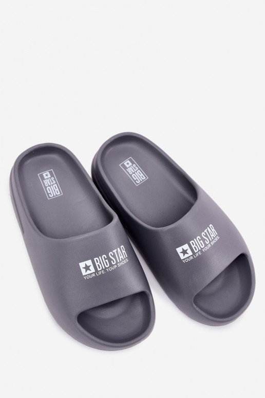 Lengvos šlepetės Šlepetės Vyriški Z Logo Big Star RR174A013 pilkos spalvos