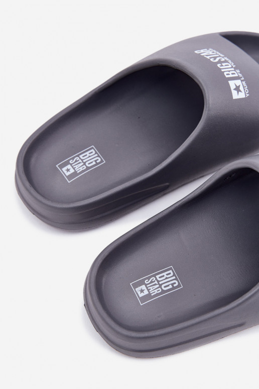 Lengvos šlepetės Šlepetės Vyriški Z Logo Big Star RR174A013 pilkos spalvos