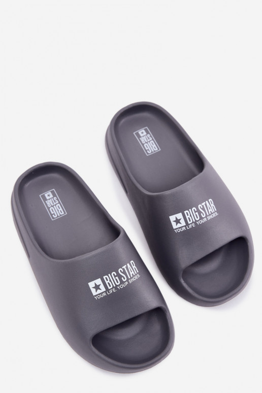 Lengvos šlepetės Šlepetės Vyriški Z Logo Big Star RR174A013 pilkos spalvos