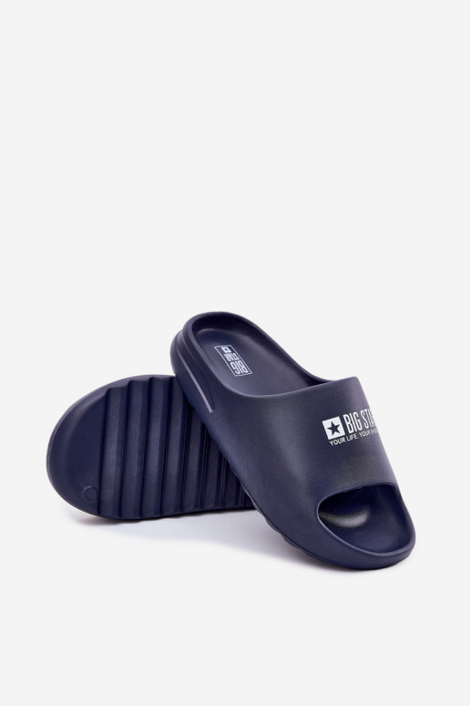 Lengvos šlepetės Šlepetės Vyriški Z Logo Big Star RR174A014 tamsiai mėlynos spalvos