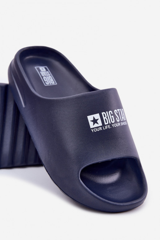 Lengvos šlepetės Šlepetės Vyriški Z Logo Big Star RR174A014 tamsiai mėlynos spalvos