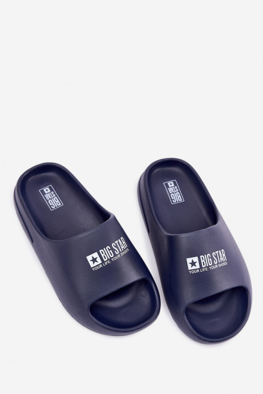 Lengvos šlepetės Šlepetės Vyriški Z Logo Big Star RR174A014 tamsiai mėlynos spalvos