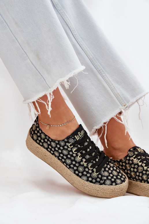 Raštuoti laisvalaikio bateliai su platforma Lee Cooper LCIN-25-08-3647L juodos spalvos