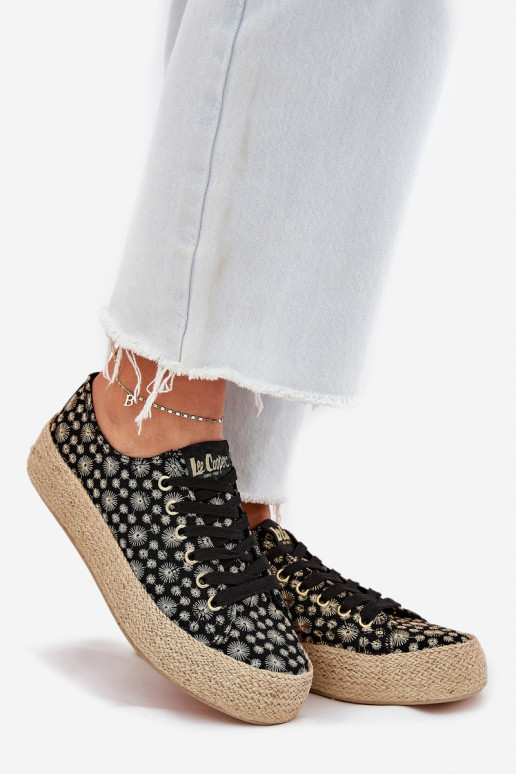 Raštuoti laisvalaikio bateliai su platforma Lee Cooper LCIN-25-08-3647L juodos spalvos