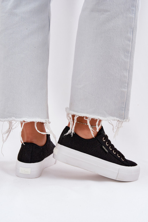 Laisvalaikio bateliai su nėriniais Lee Cooper LCIN-25-31-3439L juodos spalvos