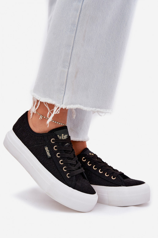 Laisvalaikio bateliai su nėriniais Lee Cooper LCIN-25-31-3439L juodos spalvos