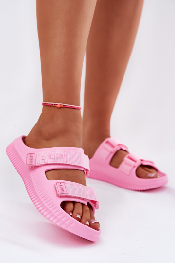 Lengvos šlepetės Moteriškos šlepetės Z su limpančiu užsegimuami Big Star RR274A528 rožinės spalvos 2