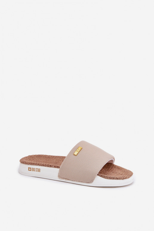 Moteriškos šlepetės Big Star RR274A102 smėlio spalvos