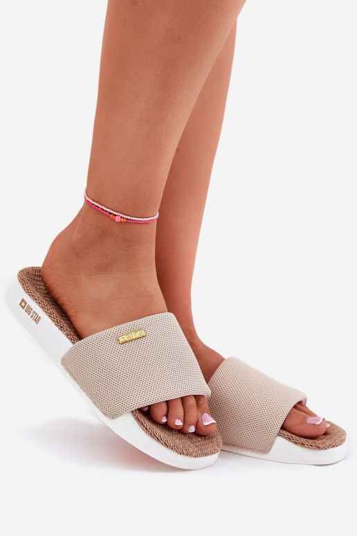 Moteriškos šlepetės Big Star RR274A102 smėlio spalvos