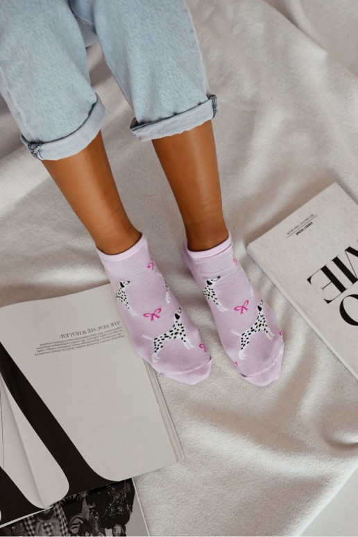 Puskojinės Moteriškas Dalmatyńczyk Violetinės spalvos Puskojinės Moteriškas Dalmatyńczyk Violetinės spalvos