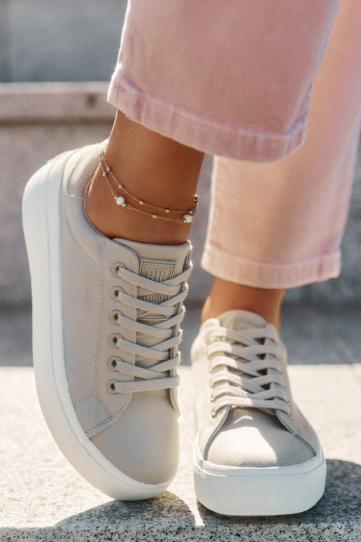 Laisvalaikio bateliai su platforma Big Star RR274465 smėlio spalvos  Laisvalaikio bateliai su platforma Big Star RR274465 smėlio spalvos