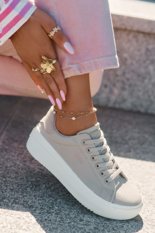 Laisvalaikio bateliai su platforma Big Star RR274465 smėlio spalvos  Laisvalaikio bateliai su platforma Big Star RR274465 smėlio spalvos