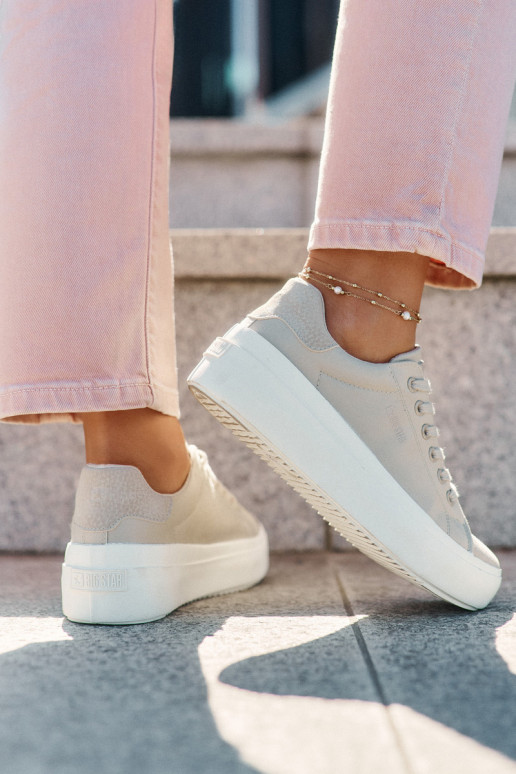 Laisvalaikio bateliai su platforma Big Star RR274465 smėlio spalvos  Laisvalaikio bateliai su platforma Big Star RR274465 smėlio spalvos