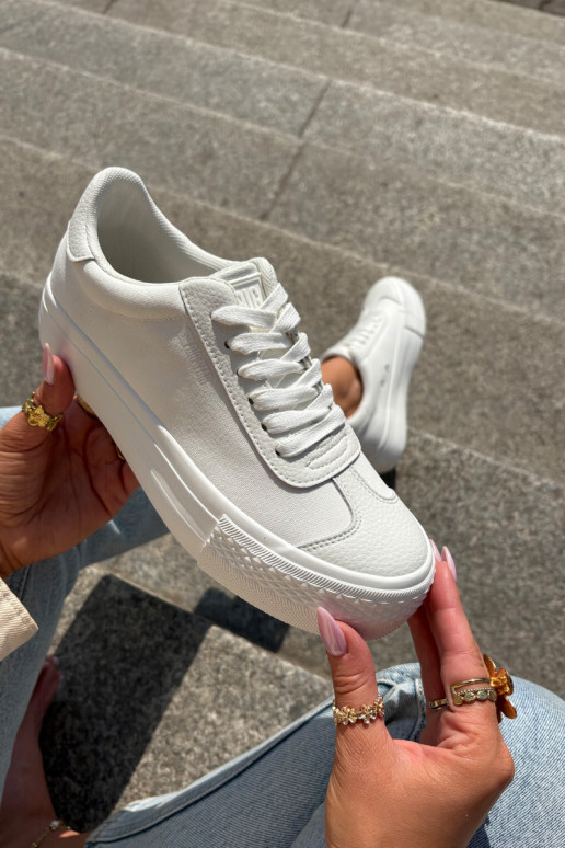 Laisvalaikio bateliai su platforma Big Star RR274337 baltos spalvos