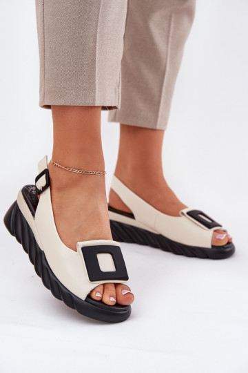 Moteriškos basutės Moteriškas Ant pleišto su dekoracija Artiker 56C1570 smėlio spalvos