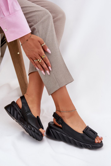 Moteriškos basutės Moteriškas Ant pleišto su dekoracija Artiker 56C2156 juodos spalvos