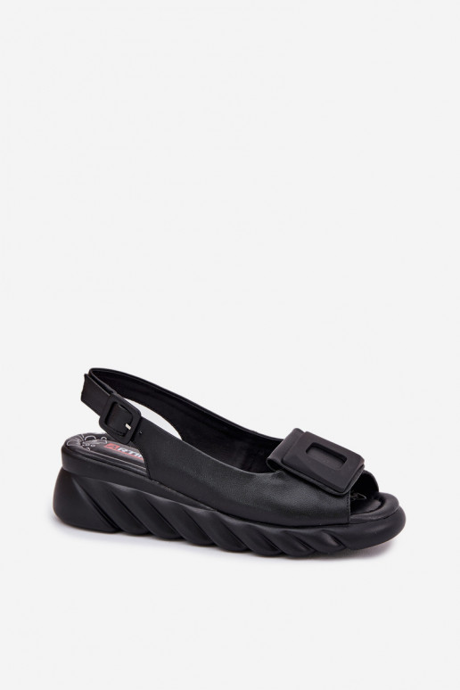 Moteriškos basutės Moteriškas Ant pleišto su dekoracija Artiker 56C2156 juodos spalvos