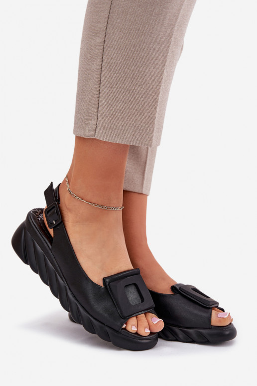 Moteriškos basutės Moteriškas Ant pleišto su dekoracija Artiker 56C2156 juodos spalvos