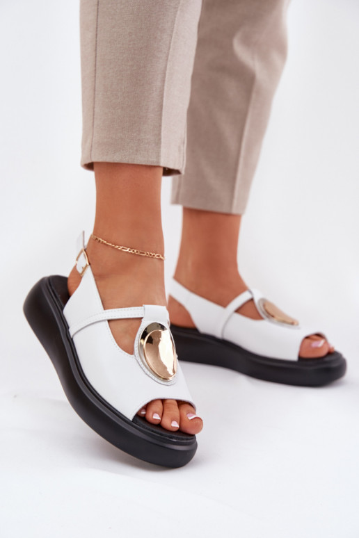 Oda Elegantiško stiliaus Moteriškos basutės S.Barski GR51-603 baltos spalvos