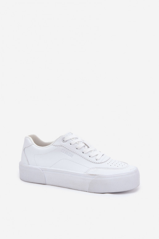 Žemas Sneakers modelio batai iš eko odos Big Star RR274303 baltos spalvos Žemas Sneakers modelio batai iš eko odos Big Star RR274303 baltos spalvos