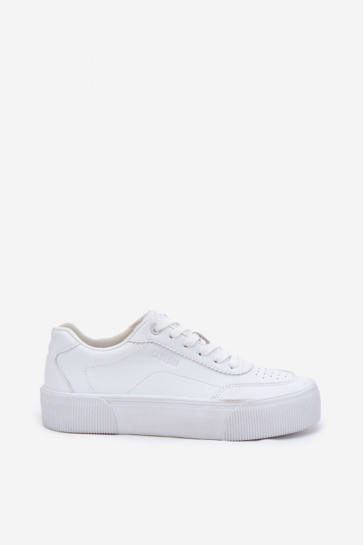 Žemas Sneakers modelio batai iš eko odos Big Star RR274303 baltos spalvos Žemas Sneakers modelio batai iš eko odos Big Star RR274303 baltos spalvos