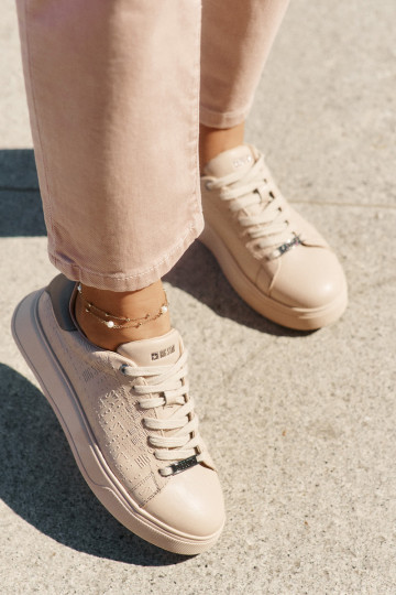 Sneakers modelio batai Moteriškas iš eko odos Big Star RR274259 smėlio spalvos