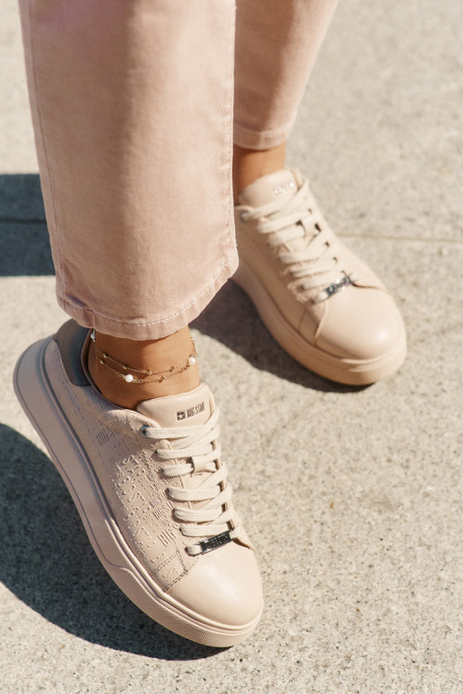 Sneakers modelio batai Moteriškas iš eko odos Big Star RR274259 smėlio spalvos